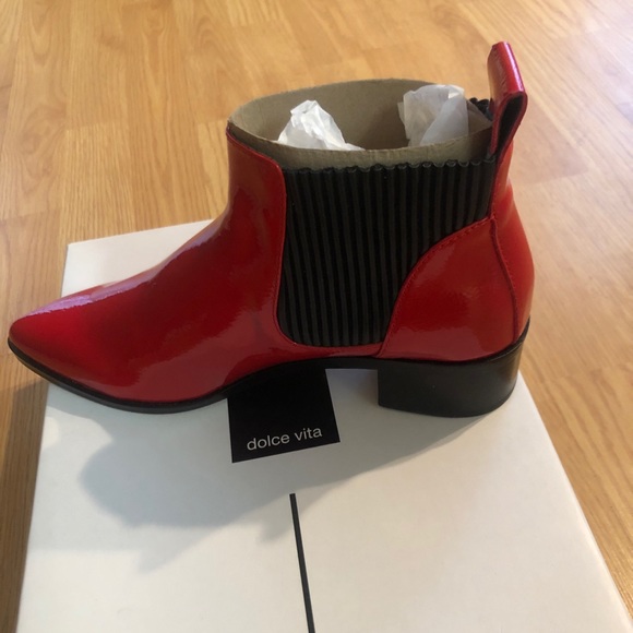 Brand New Dolce Vita Red Patent Boots - Picture 5 of 6